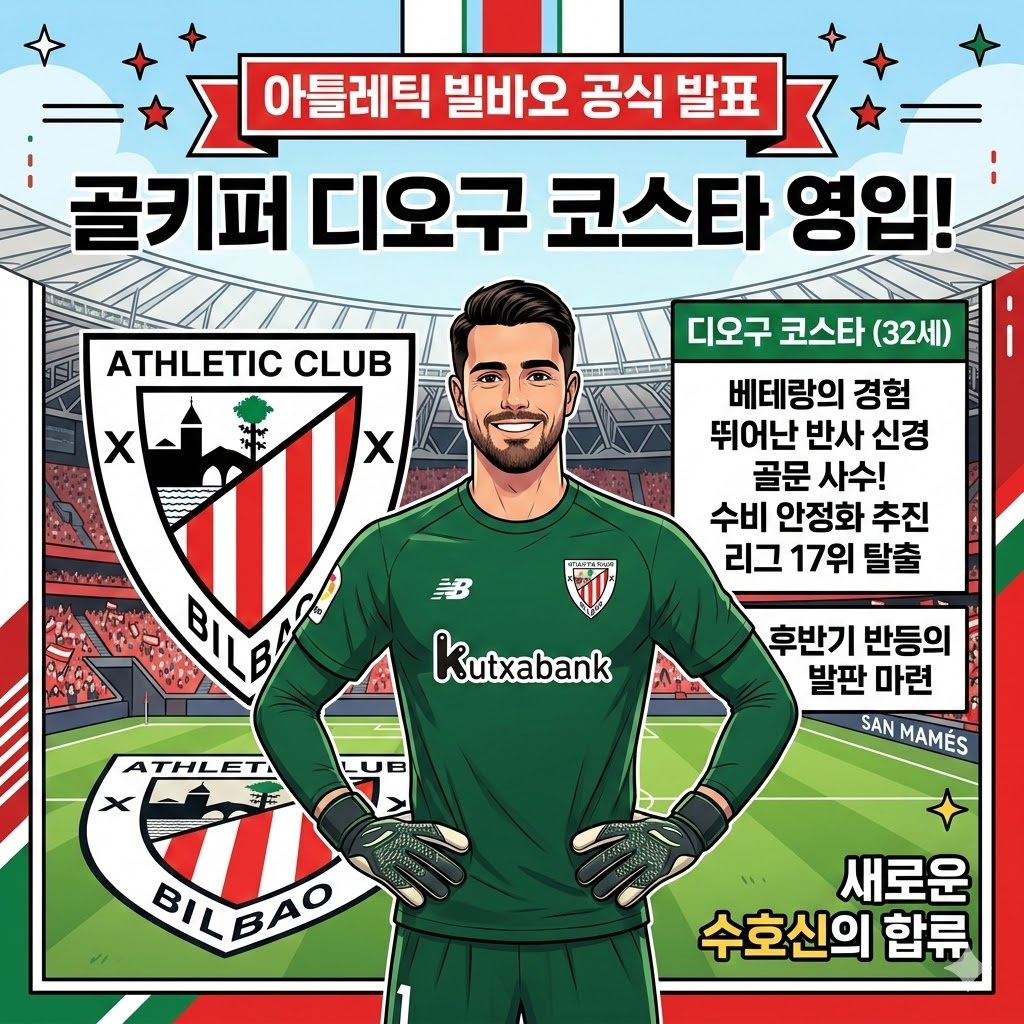 [긴급] 빌바오, 리그 최다 실점 막을 특급 골키퍼 영